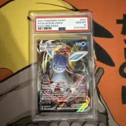 PSA 10 GLACEON VMAX 041/203 FULL ART EVOLVING SKIES POKEMON - Image 1