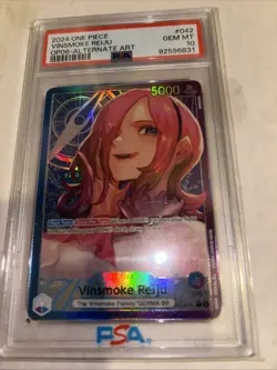 2024 One Piece TCG VINSMOKE REIJU Alt Art PSA 10 LEADER #OP06-042 English - Image 1