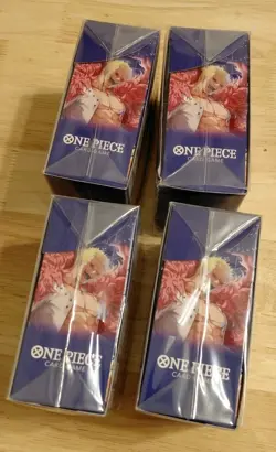 Four (4) ONE PIECE TCG Double Pack Set 9 The Azure Sea's Seven FACTORY SEALED! - Image 2