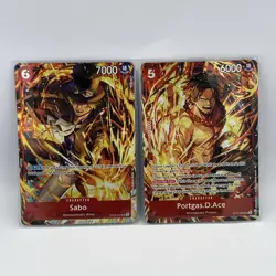 One Piece TCG Sabo OP05-007 & Portgas.D.Ace ST15-005 Illustration Box 5 NMT! - Image 1