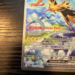 Pokemon Zapdos EX TCG Holo Ultra Rare Card Scarlet & Violet 202/165 - Image 3