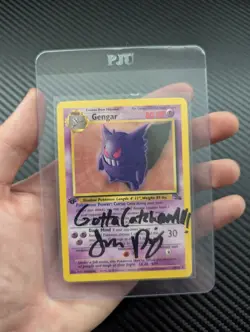 AUTO Gengar 20/62 Fossil 1ST EDITION Pokemon Card SIGNED by Jason Paige (Singer) - Image 4