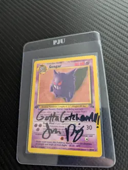 AUTO Gengar 20/62 Fossil 1ST EDITION Pokemon Card SIGNED by Jason Paige (Singer) - Image 5