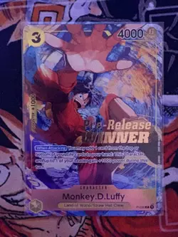 Monkey D. Luffy P-036 Pre-Release Winner Promo One Piece Card Game NM - Image 1