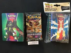 (1X) NEW Pokemon SUN & MOON Forbidden Light Mini 60 Card album binder + PACK - Image 1