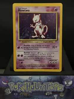 Pokemon Card Mewtwo 10/102 Holo Rare Base Set WOTC Light Play - Image 1