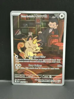 Pokemon TCG Team Rockets Meowth Card 203/182 Destined Rivals Set - Image 1