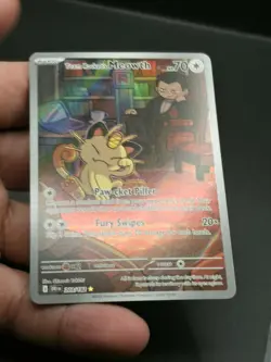 Pokemon TCG Team Rockets Meowth Card 203/182 Destined Rivals Set - Image 4