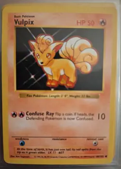 Pokemon TCG Vulpix Base Set, Shadowless Common Card 68/102 - Image 1