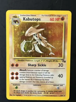 Pokemon TCG Kabutops Fossil Holo Rare Card 9/62 1999 Wizards of the Coast - Image 1