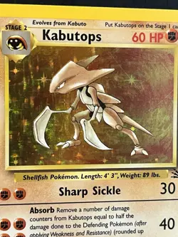 Pokemon TCG Kabutops Fossil Holo Rare Card 9/62 1999 Wizards of the Coast - Image 2