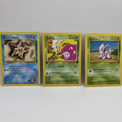 Pokemon TCG Lot of 3 Vintage Cards 1999 1st Ed, Misty’s Staryu, And Nidoran - Image 1