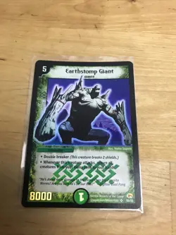 2004 Duel Masters Trading Card Earthstomp Giant DM03 - S5/S5 Holo Foil - Image 1
