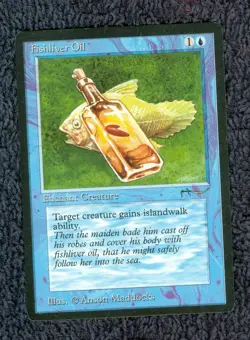 ARABIAN NIGHTS Fishliver Oil (light) common Magic the Gathering Light Play - Image 1