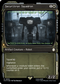 Securitron Squadron (Showcase) (Surge Foil) [Fallout] Magic MTG - Image 1