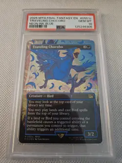 PSA 10 Magic the Gathering Traveling Chocobo Neon Ink Blue 551cFinal Fantasy - Image 1
