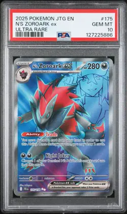 2025 POKEMON JTG EN-JOURNEY TOGETHER ULTRA RARE #175 N'S ZOROARK EX PSA 10 - Image 1