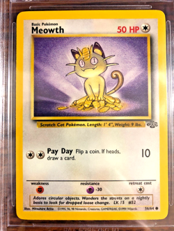 Meowth Common #56 - BGS MINT 9 - 1999 WOTC Jungle Unlimited - Pokemon TCG - Image 2