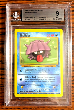 Shellder Common #54 - BGS MINT 9 - 1999 WOTC Fossil Unlimited - Pokemon TCG - Image 1