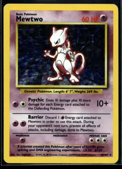 1999 Pokemon Game 10 Mewtwo Holo LP - Image 1
