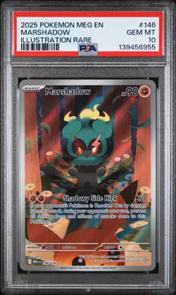 2025 Pokemon Meg En-Mega Evolution #146 Marshadow Illustration Rare PSA 10 - Image 1