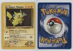 Lt Surge's Pikachu Pokemon Gym Heroes #81 2000 - Image 3