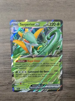 Pokemon TCG Serperior ex Double Rare Holo SV: Black Bolt 003/086 NM - Image 1