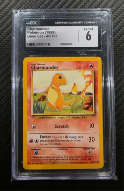 1999 Pokemon Base Set Charmander 46/102 CGC 6 EX/NM - Image 1