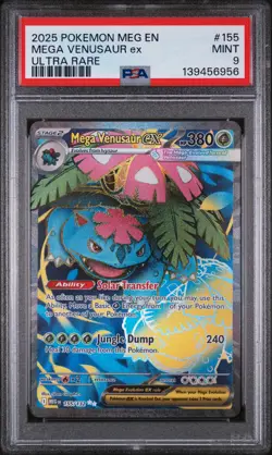 2025 Pokemon Meg En-Mega Evolution #155 Mega Venusaur Ex Ultra Rare PSA 9 - Image 1