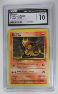 1999 Pokemon Fossil Magmar 39/62 CGC 10 - Image 1