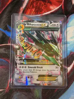 M Rayquaza EX Ultra Rare Holo Pokemon TCG Roaring Skies 76/108 Mega Evolution - Image 1