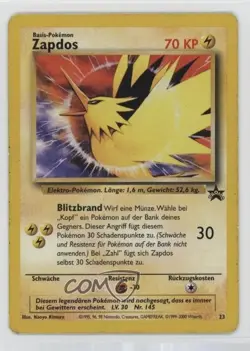 Zapdos German Pokemon WOTC Black Star #23 1999 - Image 1