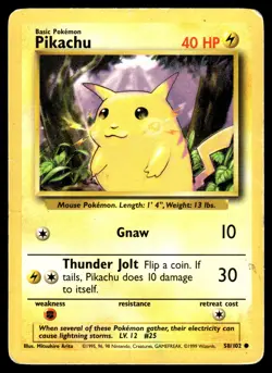 1999 Pokemon Game 058 Pikachu LP - Image 1