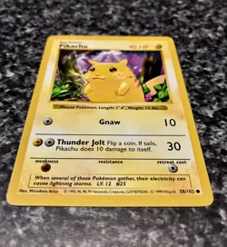 Pokemon Base Set Shadowless Yellow Cheeks Pikachu - LP, Vintage WoTC - Image 4