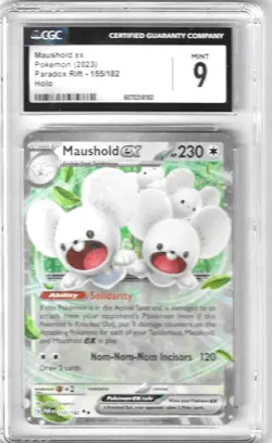 2023 Pokemon Maushold EX Holo Paradox Rift 155/182 Graded CGC 9 Mint - Image 1