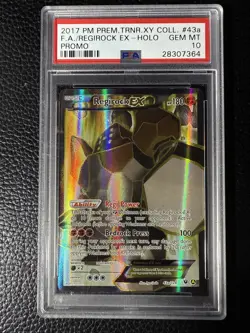 2017 Pokemon Black Star Promo 43a Full Art FA Regirock EX PSA 10 - Image 1