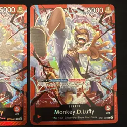 2 One Piece TCG Monkey D Luffy Leader Starter Deck EX ST21-001 Gear 5 Foil NM - Image 3
