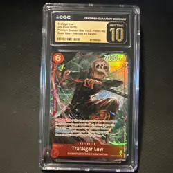 One Piece TCG | Trafalgar Law PRB02-002 Alternate Art One Piece CGC PRISTINE 10 - Image 1