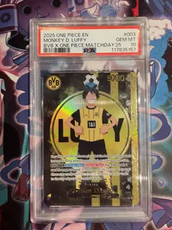 PSA 10 Monkey D Luffy ST13-003 BVB Borussia Dortmund ONE PIECE Matchday Promo EN - Image 1