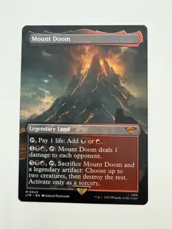 Mount Doom Borderless MTG Magic the Gathering Card NM Near Mint LTR - Image 1
