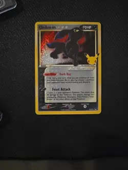 Pokemon TCG Umbreon Gold Star 17/17 Celebrations Holo Card Classic Collection - Image 1