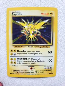 Pokemon ZAPDOS Holo 16/102 Base Set 1999 Card Tcg Rare NM Vintage Unlimited - Image 1