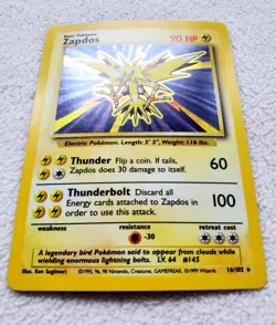Pokemon ZAPDOS Holo 16/102 Base Set 1999 Card Tcg Rare NM Vintage Unlimited - Image 3