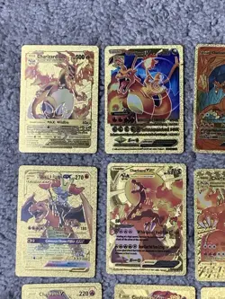 Set of 29 Charizard,Snorlax&More Rare Gold Accent Foil Fan Art Cards - Image 2