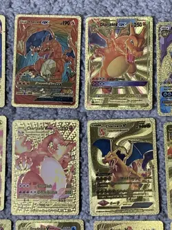 Set of 29 Charizard,Snorlax&More Rare Gold Accent Foil Fan Art Cards - Image 3
