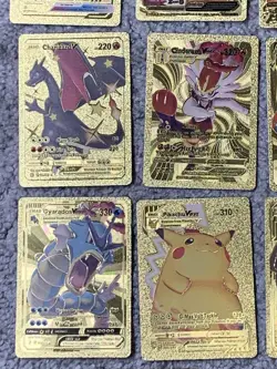 Set of 29 Charizard,Snorlax&More Rare Gold Accent Foil Fan Art Cards - Image 5