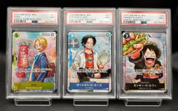 PSA 9 Luffy Ace Sabo Saikyo Jump Promo 2024 May P-075 One Piece Card Japanese - Image 1