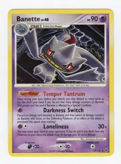 2009 Pokemon Banette 2 Card Lot Platinum #19/127 Base LP/Reverse Holo HP - Image 2