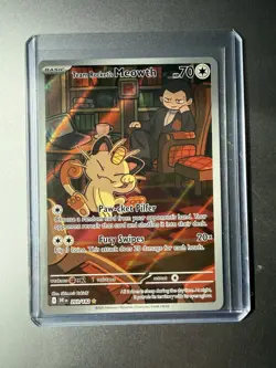 Pokemon TCG Team Rockets Meowth Card 203/182 Destined Rivals Set - Image 1