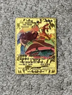 Venusaur,Charizard&Blastoise VMax Unique Gold Foil Fan Art Display Card NM! - Image 1
